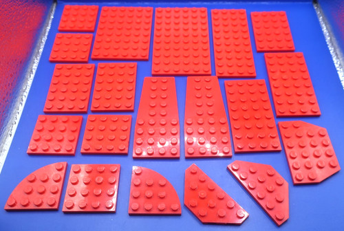 Lego angled wedge red plates - red,