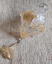 Murano Glass Chandelier bottom centre part clear gold floral venetian piece