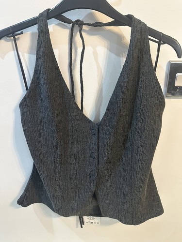Grey textured halter neck - grey,