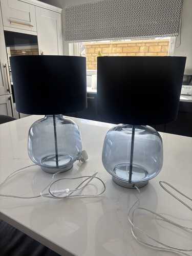 Two blue next lamps with - blue,