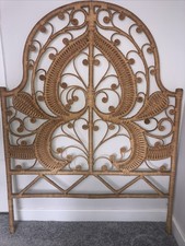 VINTAGE WICKER SINGLE BED TALL HEADBOARD SIZE H52” X 39” ALL APPROXIMATELY