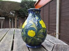MOORCROFT  POTTERY.   BUTTERCUP PATTERN VASE . SALLY TUFFIN 1991