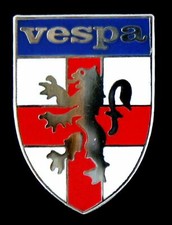 VESPA ST GEORGE SHIELD  ENAMEL PIN BADGE