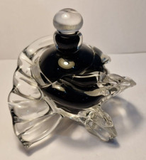 Unusual glass perfume bottle marked Taiti 1996 black