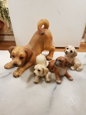 Harvey Knox Golden Labrador H16CM X L20CM Plus  3 Puppies (HHH)  H7cm L10CM vgc