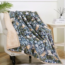 Obal William Morris Sherpa Fleece Blanket Bed Throw Blanket Fluffy Snuggle Blan