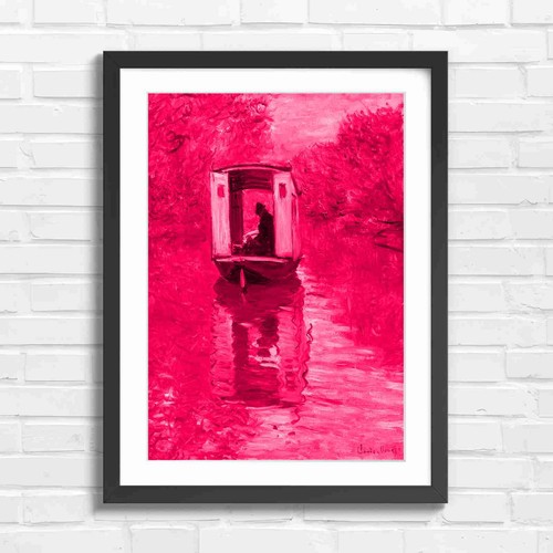 Impressionist barge boat - barge, on
