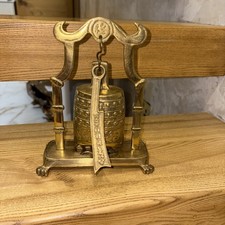 Vintage Chinese Buddhism Brass Altar Hanging Bell With Striker