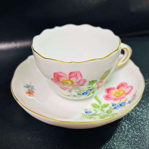Meissen flower cup saucer - meissen, &