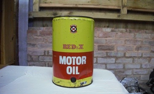 Vintage redex oil can drum - redex, 5