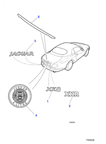 Jaguar trunk lid badge - trunk, 4.0