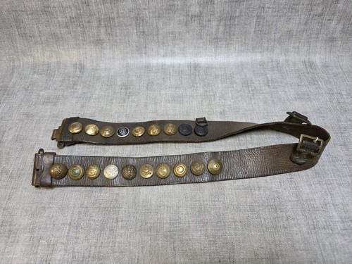 Vintage military leather belt - vintage,