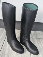 Toggi Black Rubber Lined Equestrian Long Riding Boots Size UK 6/6.5 Used
