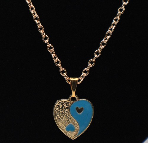 Gold plated enamel heart - gold,