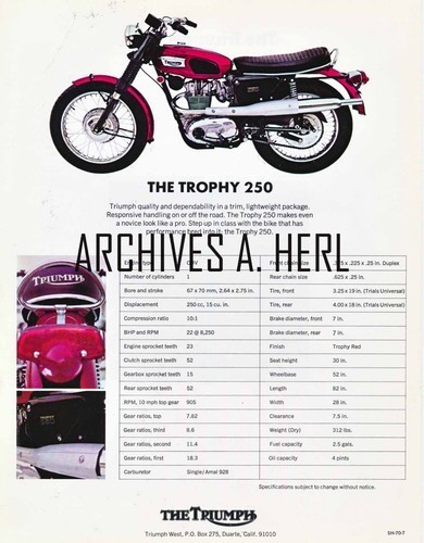Triumph trophy 250 1970 - 250,
