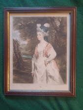 Framed mezzotint of a Georgian lady - Sydney E. Wilson
