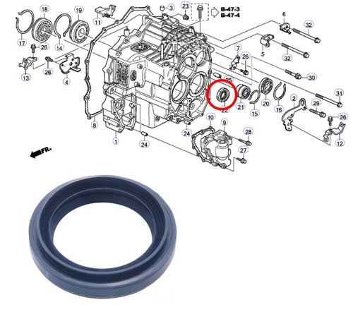 Front left transmission case - left,