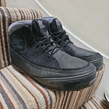 SOREL Winter Boots Men 12.5 Chesterman Chukka Black Suede Insulated Felt Lined