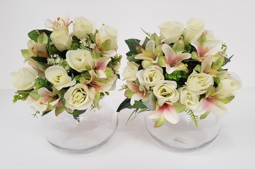 Two glass bowl table - bowl,