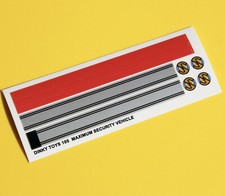 DINKY No. 105 MAXIMUM SECURITY VEHICLE Metallic sticker decal reproductions