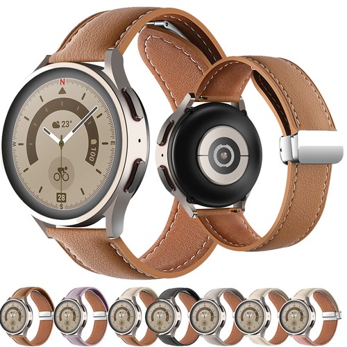 Leather metal band strap - metal, for