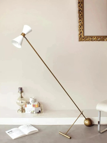 Vintage brass floor - brass, lamp