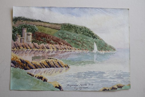 Antique watercolour castle - antique,