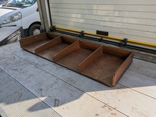 Large Vintage Wooden Desk Paper Tray Organiser Oak Finger Joint 117cm Antique