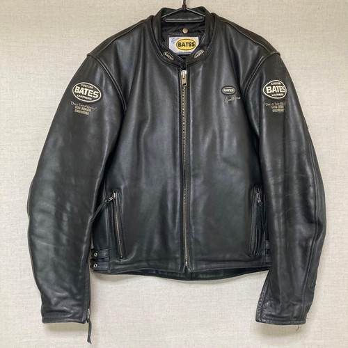Bates black leather - black, motorcycle
