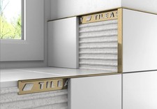 Tileasy Matt Gold Square Edge Metal Tile Trim Tile Beading