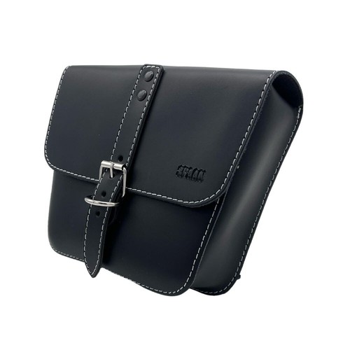Black leather side - pannier, bag