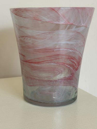 Glass pink swirl - swirl, vase