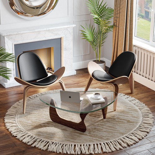 Accent shell chair - shell, leather