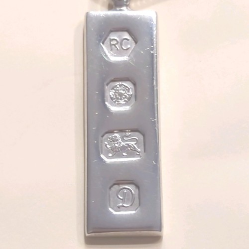 Sterling silver ingot pendant - silver,