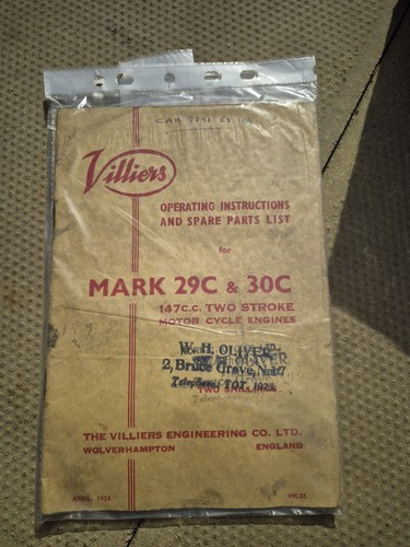 Vintage villiers operating - villiers,