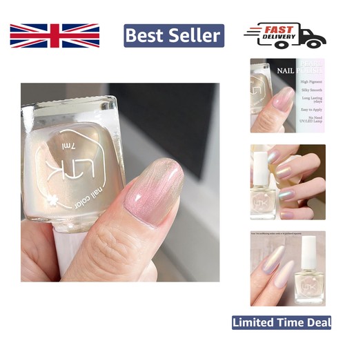 Iridescent pearl nail - pearl, varnish