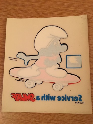 Smurf skateborder car sticker - skateborder,