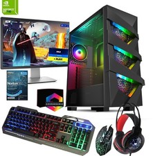 Gaming PC 24" Bundle  Computer Intel Core i5 16GB 1TB GT730 2GB Windows 10 4FANS