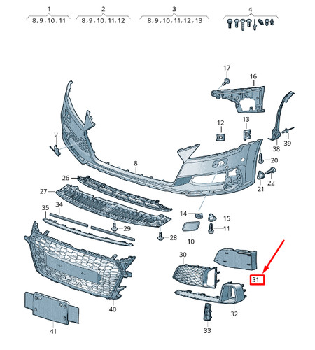 Audi front left bumper - tt, fv