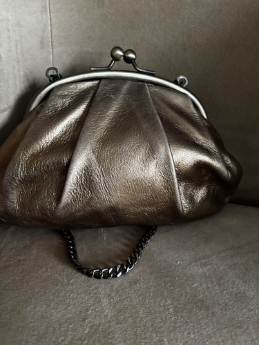Hobbs gold leather clutch - , bag