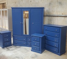 HANDMADE AYELSBURY BLUE 4 PIECE BEDROOM SET NO FLAT PACKS