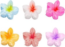 6PCS Large Flower Hair Claw
