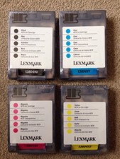 LEXMARK 4079 BLACK CYAN MAGENTA YELLOW GENUINE INK CARTRIDGES 1380490-1-2-3 IBM
