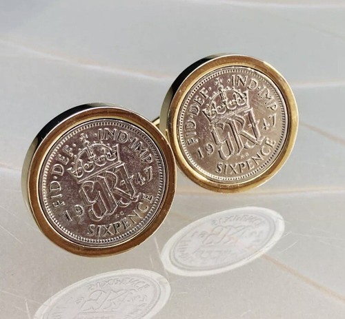 Lucky sixpence 1947 - lucky, cufflinks
