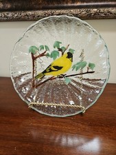  Fused Art Glass Goldfinch on