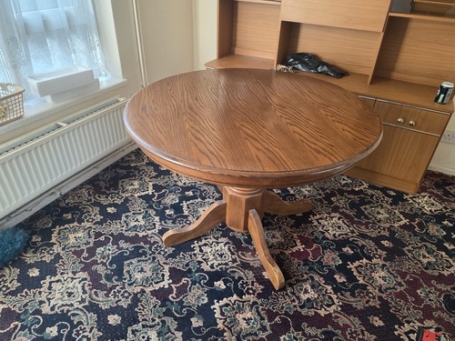 Round wooden dining table - round,