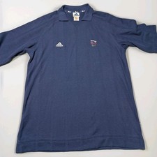 Adidas Team GB Polo Shirt 2000 Blue. Vintage Sydney Memorabilia Y2K Retro 44 In 