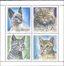 Sweden 1994 Exotic Cats/Pets/Domestic Animals/Nature 4v bklt pane (s2571)