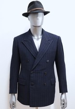 French 1940s Dark Blue Striped