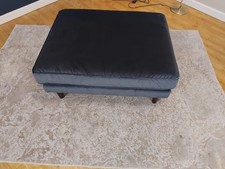 Sofology Cricket Fabric Combi Footstool in Charcoal Velvet (WA2)